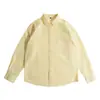Camisa de trabalho de algodão puro marrom estilo retrô americano para homens, de manga comprida, camisa casual simples de outono, jaqueta da moda estilo japonês para homens