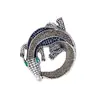 Insignias de Animales Personalizadas Creativas Europeas y Americanas Broche de Cocodrilo de Diamante de Aleación para Hombre Pin de Accesorios de Ropa de Alta Gama Se Puede Encriptar