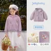 Casaco Infantil Jellybaby Estilo Francês para Crianças de 8 Anos Roupas Infantis Outono 2026 Novo Moletom com Capuz Infantil