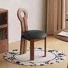 Mesa y Sillas de Comedor Vintage Estilo Francés, Sillas de Comedor de Madera Maciza para Uso Doméstico, Estilo Wabi-Sabi de Mediados de Siglo, Tocador de Diseñador, Respaldo de Sirena