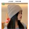 Inverno longo pele de coelho misturado vertical padrão malha chapéu para mulheres Coreia do Sul idade reduzindo versátil elegante rosto bonito pequeno chapéu de proteção para a orelha