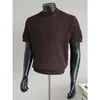 Camiseta de Punto de Manga Corta para Hombre, Textura de Canalé, Frescura de Verano, Casual Transpirable de Cuello Alto, Venta al por Mayor de Fábrica para Dropshipping Transfronterizo