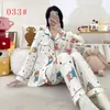 Pijama Feminino 2026 Novo Outono e Inverno Algodão Nuvem Conjunto de Roupa para Casa Desenho Animado Manga Longa Feminino Gola Lapela Outerwear