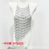 Nova Roupa de Praia Transpassada com Diamantes Vazados, Peça de Roupa Externa Sexy para Meninas Quentes, Top de Biquíni com Corrente Feito à Mão