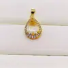 Joias Banhadas a Ouro de Latão Pingente de Pedra Preciosa em Forma de Gota de Água Colar Moda Casual Pingente Feminino Fabricante Atacado
