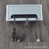 Mesa de Conferencias Aleación de Aluminio Caja de Cableado con Tapa abatible Agujero para Cables Empotrado en Escritorio Caja de Gestión de Cables de Escritorio con Cepillo Moderno Minimalista