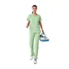 Uniformes de scrub elásticos de secagem rápida para salões de beleza SPA e clínicas odontológicas, uniformes de scrub feitos sob medida da fábrica de origem