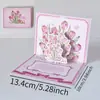Día de San Valentín Ins Negocios Tulipán Regalo de Cumpleaños Tarjeta de Felicitación Creativa Linda Tarjeta de Felicitación 3D Tarjeta de Bendición para Pastel