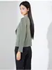 Abrigo de Primavera y Otoño 2025 para Mujer Textura Plegada de Alta Gama Miyake Elegante para el Trabajo Versátil Cardigan con Solapa Top para Mujer