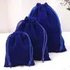 Bolsas de Veludo com Cordão, Embalagens de Veludo para Presentes, Bolsas com Cordão para Embalagem de Joias, Bolsas de Armazenamento de Pelúcia, Atacado em Estoque