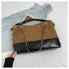 2026 Novo Estilo Inspirado em Chanel Acolchoado com Corrente Retrô Patchwork Color-Block Bolsa de Compras Tote Grande Capacidade Ombro Transversal