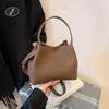 Bolsa de mão texturizada retrô de grande capacidade, bolsa feminina, novo estilo 2025, bolsa balde, alça larga, bolsa transversal