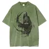 [Transfronterizo 230g] Camiseta Estampada para Hombre con Gráfico de Calavera Camiseta Casual Street Wear Algodón Top para Hombre