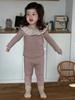 Ropa Infantil Estilo Coreano Otoño 2025 Otoño e Invierno Pijamas de Bebé Ropa de Casa para Niñas Conjunto Rosa
