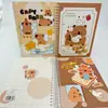 Capibara A5 Estampado en Caliente Tarjeta Superficie Cuaderno de Espiral Oso de Café Cobaya de Agua Línea Horizontal Cuaderno Nota Papelería Premios