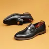 Zapatos de piel para hombre, mocasines casuales de negocios, zapatos slip-on de piel genuina, zapatos de piel cómodos y versátiles