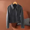 Roupas femininas estilo europeu e americano transfronteiriças nova coleção outono 2026: gola lapela, casaco de pele de carneiro com cinto, blusa plus size