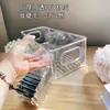 Caixa de Armazenamento de Plástico para Mesa, Caixa de Armazenamento Transparente de Acrílico para Cosméticos, Caixa Organizadora para Dormitório, Caixa de Armazenamento para Quarto Atacado