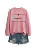 Gentileza É Gratuita Europeu e Americano Outono e Inverno Ebay Amazon Moda Versátil Camiseta de Manga Comprida com Gola Redonda Feminina Moletom