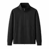 Nueva colección de otoño para hombre: Sudadera cárdigan casual, versátil para exteriores, de color sólido, con cuello alto, cierre de cremallera, 350g