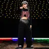 Ropa de Baile Jazz para Niñas Hip-Hop Niña Jazz Danza del Ombligo Ropa de Performance para Pasarela Niños Hip-Hop Pantalones Plateados