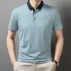 Camiseta de Manga Corta para Hombre Verano 2024 Nueva Llegada Moda Joven y de Mediana Edad Camiseta a Rayas Informal de Media Manga Versátil Camisa Polo