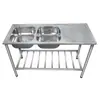 Fregadero de Acero Inoxidable 201 de Exportación, Fregadero de Cocina con Doble Función, Doble Tina 1200*600 con Tabla Reforzada