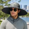 Sombrero de pescador transpirable de verano para exteriores, para hombre y mujer, ideal para acampar, montañismo, pesca, secado rápido, estilo vaquero occidental.