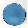 Estilo Escandinavo Moderno Simple Tela Azul Plato Esterilla para Platos Comida Occidental Plato de Vidrio Electrochapado Plato Grande para Cena Plato Plano Redondo