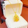 Estilo Xiaohongshu Pingente de Porcelana Azul e Branca Escovada com Diamantes Banhado a Ouro Formato de Cabacinha Colar Duplo de Cabacinha Feminino Atacado
