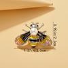 Broche Feminino Europeu e Americano Transfronteiriço com Cravação de Diamantes Abelha Flor Geométrica Moda Luxo Leve Estilo Ins Coreano High-end