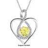 Collar de doble capa de plata de ley s925 con corazón eterno transfronterizo europeo y americano, colgante de piedra asiática para mujer con doce cumpleaños, cadena de clavícula.