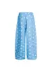 2025 Nueva Tendencia Nacional Estampado Completo de Huella de Perro Colgante de Cachorro Pantalones Casuales Pantalones Rectos Sueltos Pantalones Largos hasta el Suelo para Mujer Versátiles