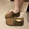 Zapatos Birkenstock de plataforma alta completamente cubiertos para mujer 2026 moda otoño retro de velcro mocasines de suela gruesa zapatos de conducción de suela blanda