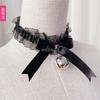 Collar con colgante de encaje de campana para niña, bonito y suave, con forma de campana, para disfraz de sirvienta japonesa, para estudiante y gato, accesorios para mujer