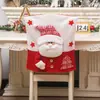 Decoración Navideña Funda para Silla Muñeco 3D Cubierta para Respaldo de Silla Papá Noel Muñeco de Nieve Funda Decorativa para Silla Sala de Estar Comedor
