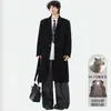 Nova coleção outono e inverno: casaco longo de lã masculino com gola estilo terno, design moderno e minimalista, com forro removível de plumas de ganso