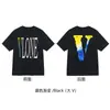 Nueva Camiseta Vlone Jerry Grande V Humo Reflectante Holgada de Manga Corta Flor de Cerezo Pareja Streetwear de Moda