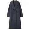 Abrigo de Lana Doble Faz para Mujer Estilo Nuevo Otoño Invierno Holgado Adelgazante Lana Chaqueta de Longitud Media Delgado
