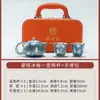 Juego de Té Kung Fu Guobao Kiln Plateado en Plata Gama Alta Tetera de Plata 999 Taza de Té de Plata Portátil Regalo Práctico para Negocios