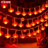 Linterna Pequeña LED de Año Nuevo Borla Linterna Roja Solar Cadena de Linternas Nudo Chino Festival de Primavera Balcón Patio Luz Intermitente Festiva