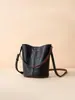 Moda Nova Camada Superior Cristal Couro Vegetal Bolsa Saco Maggie La Mesmo Estilo Bolsa de Ombro Transversal de Couro Genuíno para Mulheres