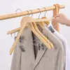 Cabide de Madeira Sólida Antiderrapante para Hotel com Presilha Retrô Adulto Sem Costura Cabideiro de Roupa para Casa Loja de Roupas Cabide de Madeira para Calças