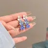 Pendientes de Borla de Diamante Brillante Mariposa Exagerada Verano Europeo y Americano Exquisitos Elegantes Versátiles Lujo Pendientes para Vestido de Cena