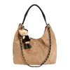 Bolso de Compras de Gamuza Pequeño de Fragancia Retro de Nicho 2025 Bolso de Cadena Bolso Tote Versátil de Gran Capacidad Bolso de Hombro Único Bolso Cruzado