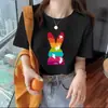 Camiseta de Manga Corta Versátil para Mujer Estilo Coreano y Japonés de Verano con Estampado Único de Dibujos Animados Lindos Diseño de Moda