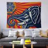 Tapeçaria de Parede com Estampa Digital Europeia e Americana de Elefante Pintura a Óleo, Manta Cobertor de Sofá de Luxo Leve, Arte de Parede Decorativa para Quarto e Sala de Estar