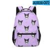 Mochila Escolar Animada de Dibujos Animados 3D Nueva Estampada Alrededor de Sanrio Kuromi Kuromi Alrededor de Estudiantes de Primaria