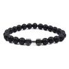 Nuevo Europeo y Americano 8mm Piedra Natural Piedra Volcánica Ágata Escarchada Mancuerna Pulsera de Cuentas Pulsera de Yoga Fitness para Hombres y Mujeres