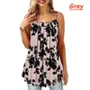 Em Estoque Desejo Roupas Femininas Plus-Size Europeias e Americanas Estampa Digital Plissada Solta Camisola